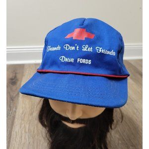 VTG Chevy Chevrolet "Friends Don't Let Friends Drive Fords" Snapback Rope Hat US